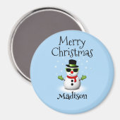 Cool Snowman Merry Christmas Winter Aangepaste naa Magneet (Voorkant / Achterkant)