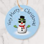 Cool Snowman Merry Christmas Winter Custom Bedankjes Labels (Voorkant)