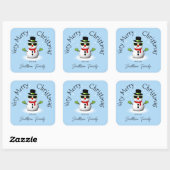 Cool Snowman Vrolijk Kerstfeest Winter Custom Fami Vierkante Sticker (Vel)