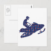 Cool Snowmobiler Briefkaart (Voorkant / Achterkant)
