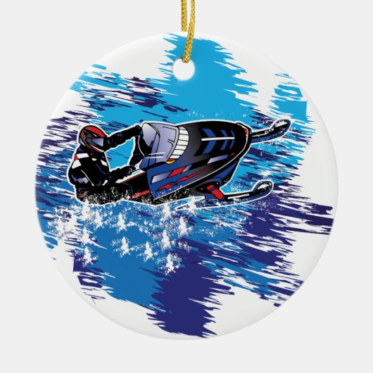 Cool Snowmobiler Keramisch Ornament (Voorkant)