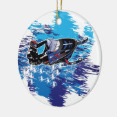 Cool Snowmobiler Keramisch Ornament (Links)