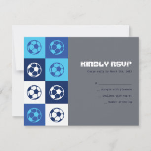 COOL SOCCER Bar Bat Mitzvah Reply Card RSVP Kaartje