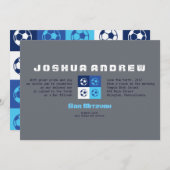 COOL SOCCER Bar Bat Mitzvah Uitnodiging (Voorkant / Achterkant)