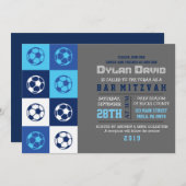 COOL SOCCER Bar Mitzvah Uitnodiging (Voorkant / Achterkant)