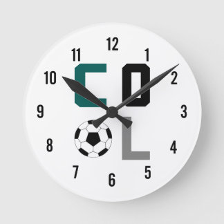 Cool Soccer Clock (groen) Ronde Klok