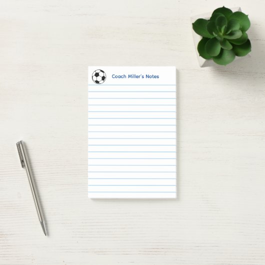 Cool Soccer Coach Lined Custom Post-it® Notes (Kantoor)