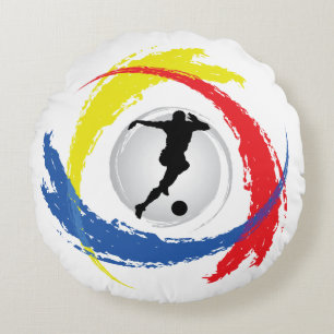 Cool Soccer Tricolor Emblem Rond Kussen