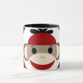 Cool Sock Monkey Beanie Pet Red Black Stripes Mok (Midden)