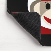 Cool Sock Monkey Beanie Pet Red Black Stripes Muismat (Hoek)