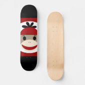 Cool Sock Monkey Beanie Pet Red Black Stripes Skateboard (Voorkant)