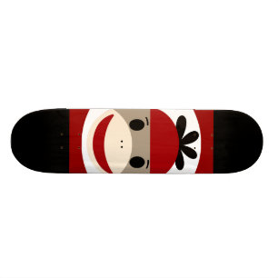 Cool Sock Monkey Beanie Pet Red Black Stripes Skateboard