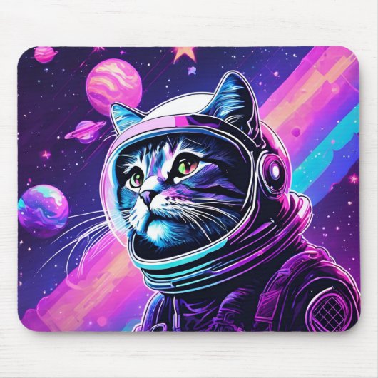 Cool Space Cat – Muismat (Voorkant)
