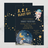 Cool Space Dogs Jongens Derde Verjaardag Kaart (Voorkant / Achterkant)