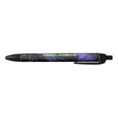 Cool Space Night Sky Script Name Monogram Zwarte Inkt Pen (Bodem)