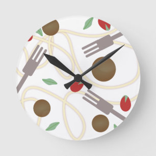 Cool Spaghetti Meatballen Patroon Ronde Klok