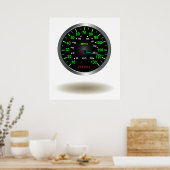Cool Speedometer Embleem Poster (Keuken)