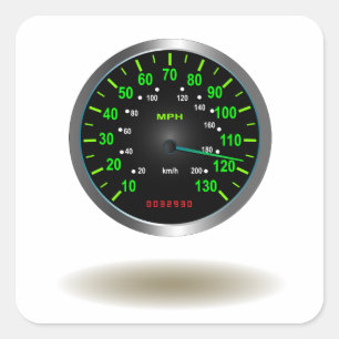 Cool Speedometer Embleem Vierkante Sticker