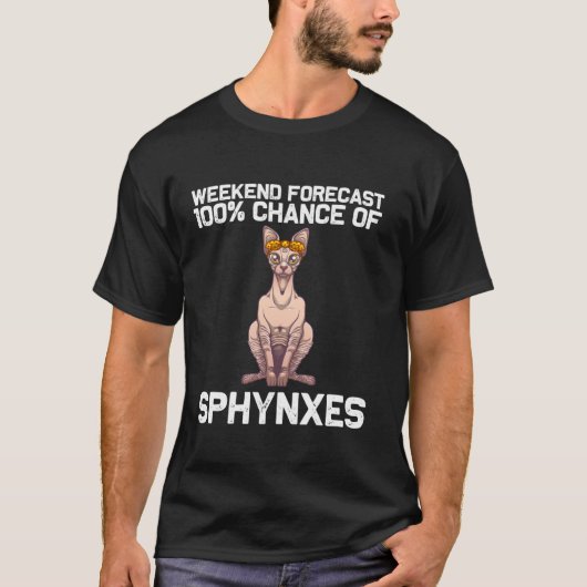 Cool Sphynx voor mannen Vrouwen Haarloze Kattenlie T-shirt (Voorkant)