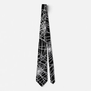 Cool Spooky Spider Web Satin Necktie Stropdas