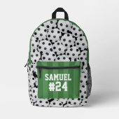 Cool Sports Soccer Field Personalized Number Bedrukte Rugzak (Voorkant)