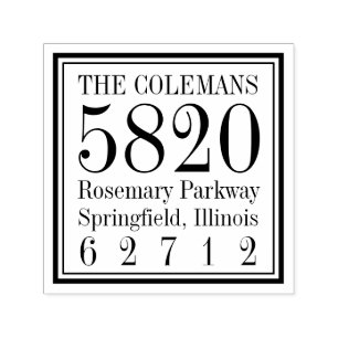 Cool Square gepersonaliseerde rubberen stempel