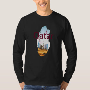 Cool Staat Qatar Skyline Illustratie Grafisch Ontw T-shirt