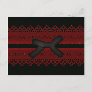 Cool Steampunk Gothic Rood Kant Zwart strikje Briefkaart