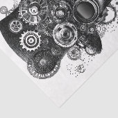 Cool Steampunk Man Zwart & Wit AC8 Decoupage Tissuepapier (Detail)