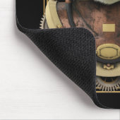 Cool Steampunk Oranje Tabby Cat met naam Muismat (Hoek)