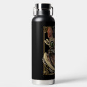 Cool Steampunk Oranje Tabby Cat met naam Waterfles (Voorkant)