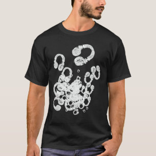 cool stempel van witte DJs hoofdtelefoons T-shirt