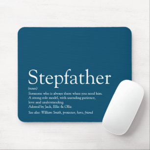 Cool Stepfather Stepdad Definition Fun Modern Blue Muismat