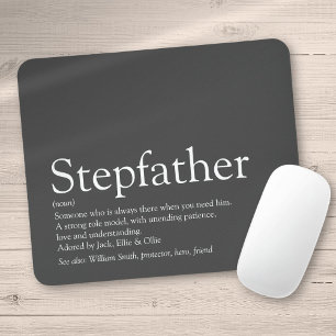 Cool stiefvader, stiefvader definitie Fun Gray Muismat