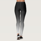 COOL Stijlvolle rendygradiënt zwart-witte strepen Leggings (Achterkant)