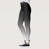 COOL Stijlvolle rendygradiënt zwart-witte strepen Leggings (Links)