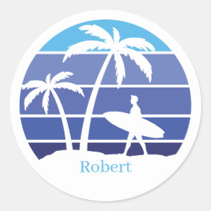 Cool strand surfen liefhebbers ronde sticker