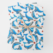 Cool strand walvis betegelde patroonfeest inpakpapier vel (In situ)