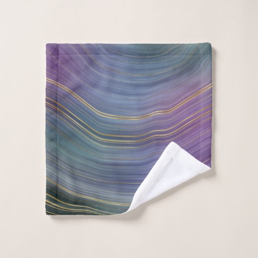 Cool Strata | Belle Agate bleu violet et or (Gant de toilette)