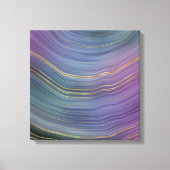 Cool Strata | Prachtige blauwe Paarse en goudhoude Canvas Afdruk (Voorkant)