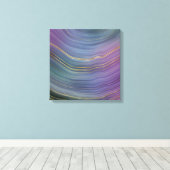 Cool Strata | Prachtige blauwe Paarse en goudhoude Canvas Afdruk (Insitu (Houten vloer))