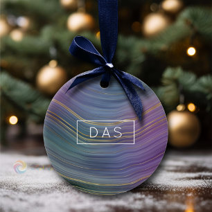 Cool Strata Prachtige blauwe Paarse en goudhoude Keramisch Ornament