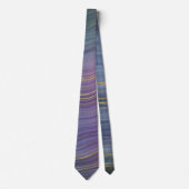 Cool Strata | Prachtige blauwe Paarse en goudhoude Stropdas (Voorkant)