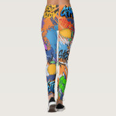 Cool street art l Hippie patroon l Modern schattig Leggings (Achterkant)