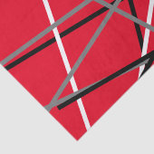 Cool Striped Gitaar Rood Grijs Wit Zwart Tissuepapier (Detail)