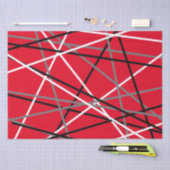 Cool Striped Gitaar Rood Grijs Wit Zwart Tissuepapier (Craft)