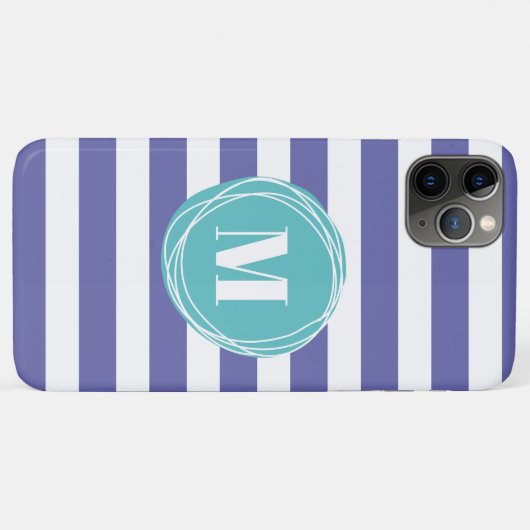 Cool Striped Monogram Case-Mate iPhone Case (Achterkant (horizontaal))