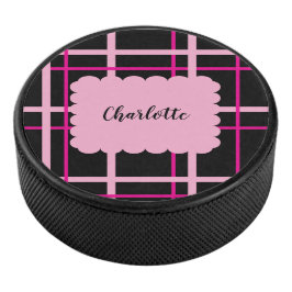Cool Striped Pattern Hockey Puck