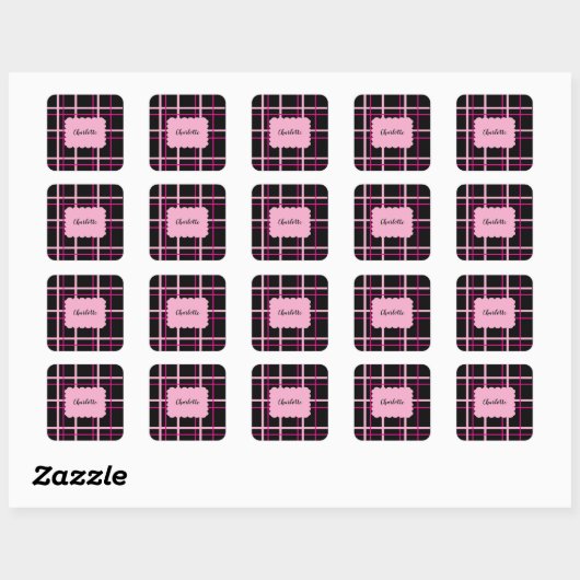 Cool Striped Pattern Vierkante Sticker (Vel)