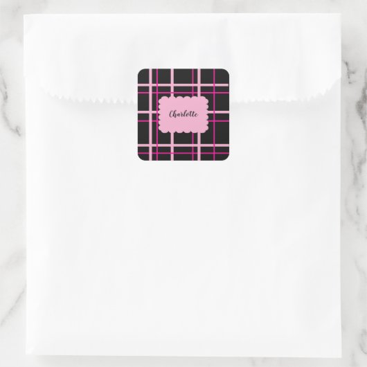 Cool Striped Pattern Vierkante Sticker (Tas)